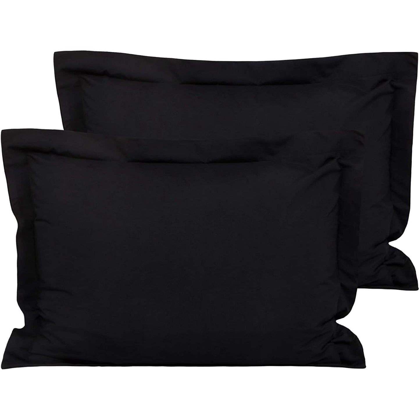 100% Egyptian Cotton Sateen Weave-Luxurious 600 Thread Count Pillow Shams | Set of 2 | Body Pillow 20" x 56"(Inches) Black Solid.